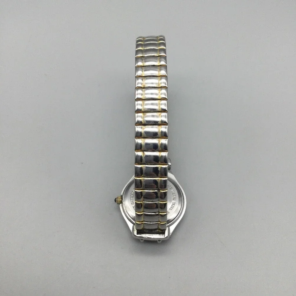 Wrangler Womens Watch 25mm White Dial Two Tone Stretch Band 1285 New Battery